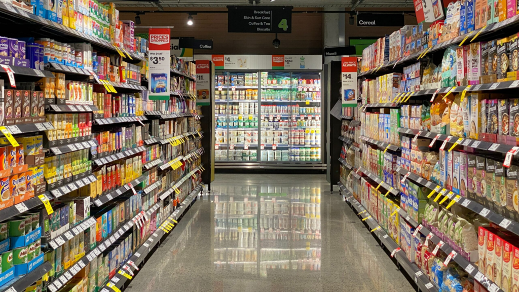 Supermarket shelves