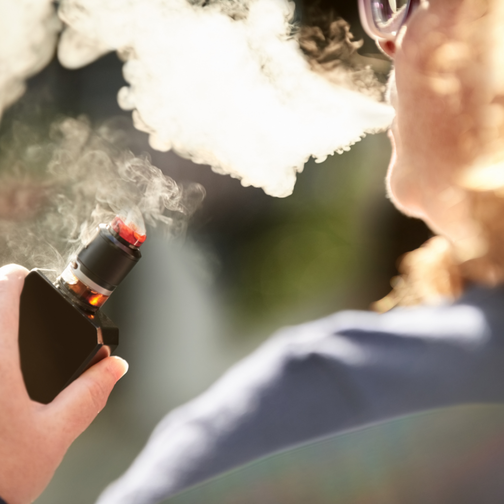 header image; vaping woman